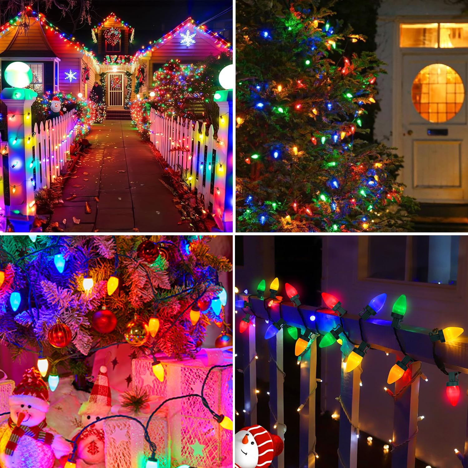 Amazon.co.jp: 50LED C7 マルチカラークリスマスライト 電池式 8モード